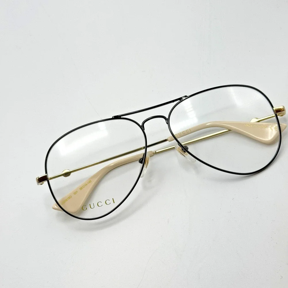 Gucci Eyeglasses Frame GG05150 001 Black Aviator 58-14-145 New Authentic